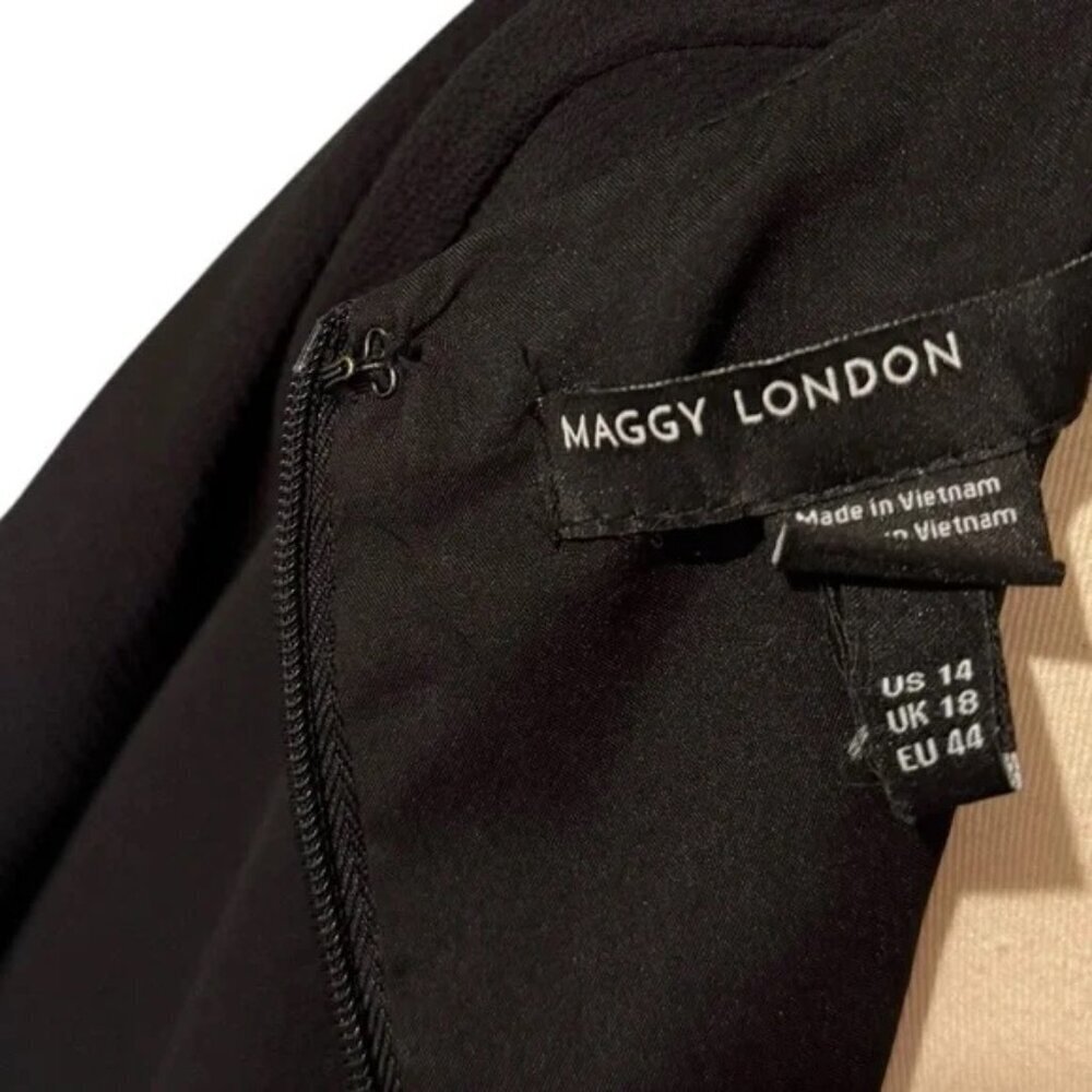 GIGI BLACK WRAP DRESS BY MAGGY LONDON - Picture 4 of 7